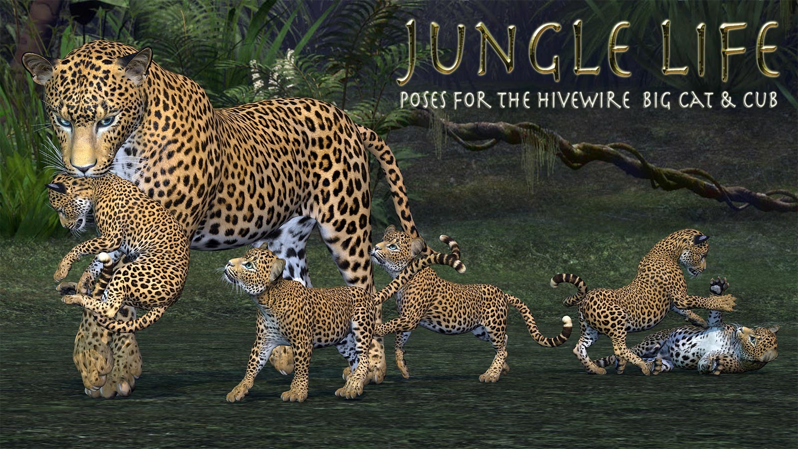 Jungle Life Poses for the HW Big Cat and Cub