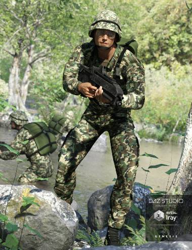 Army Uniform for Genesis 3 Male(s) and Genesis 2 Male(s)