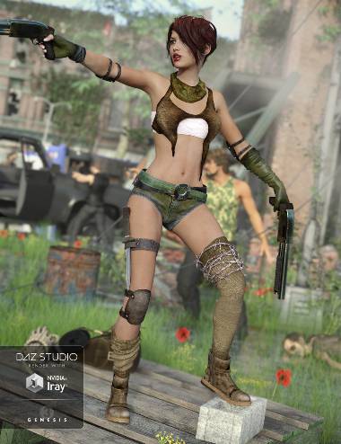 Post Apocalyptic Outfit for Genesis 3 Female(s) 