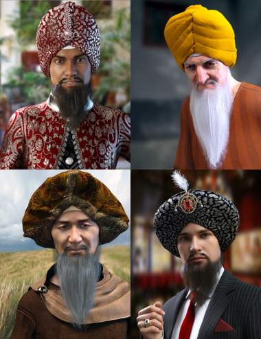 Morphing Turban and Beard for Genesis 8 Male(s)