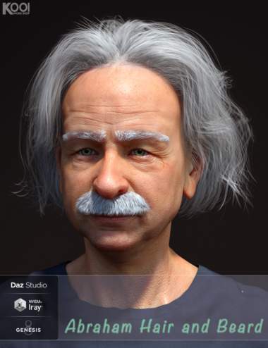Abraham Hair and Mustache for Genesis 8 Male(s) 