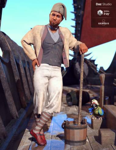 dForce Deck Hand Outfit for Genesis 8 Male(s)